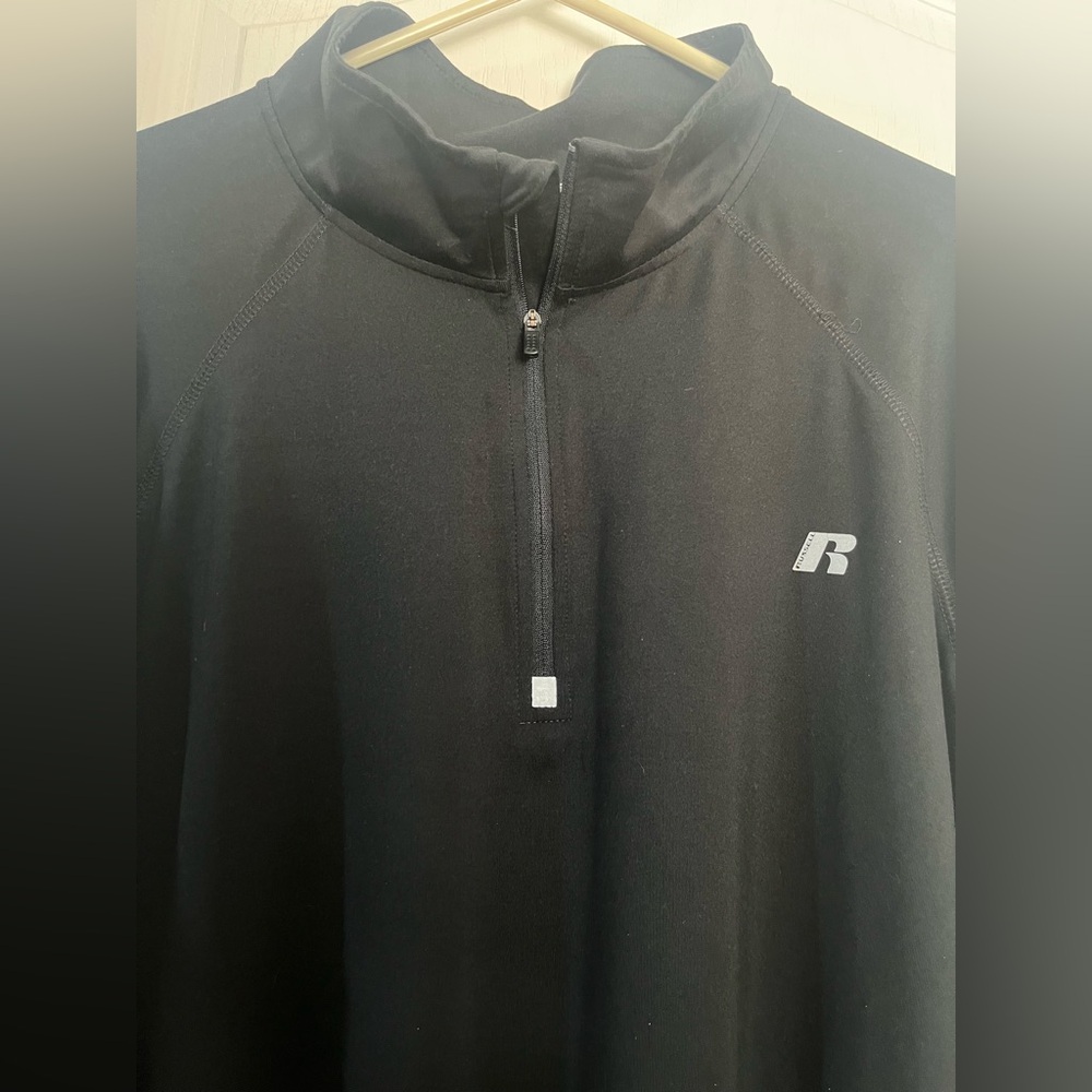Russell dri-power long sleeve black pull over. Zipper on the top. 3XL. (54-56) - Picture 2 of 5